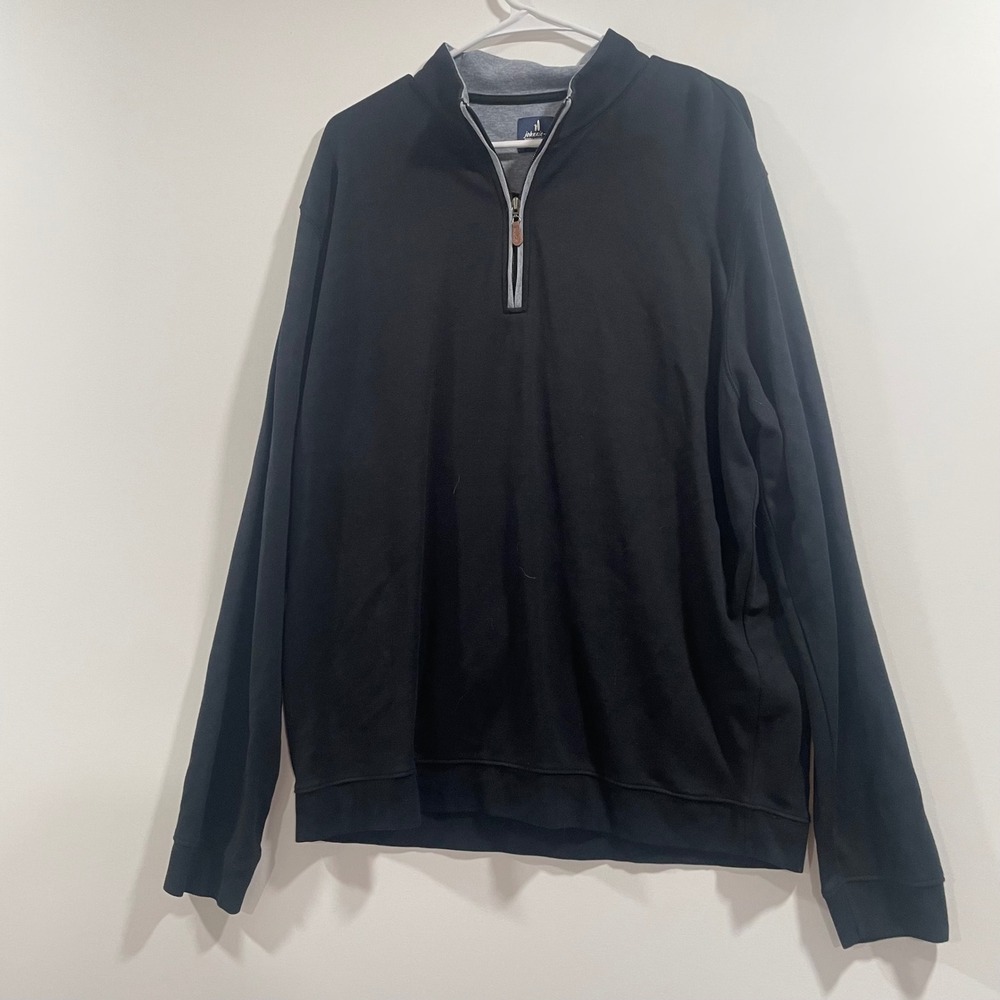 Johnnie-O Sully‎ Black Quarter Zip Pullover Sweater JMKO1460 Mens XL
